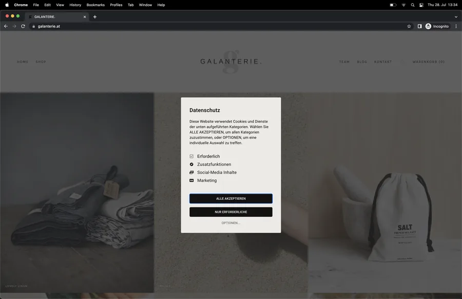 Galanterie — Homepage
